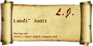 Lebó Judit névjegykártya